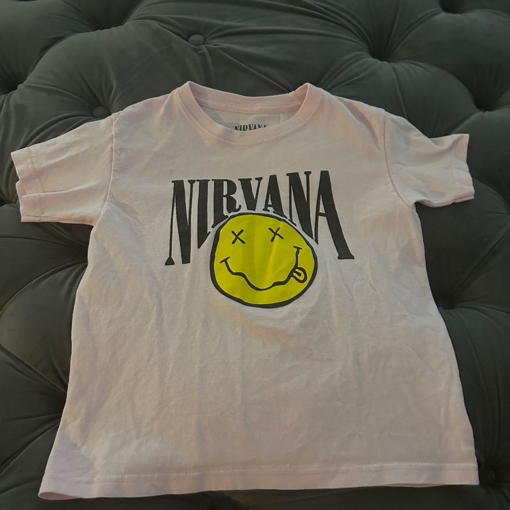 NIRVANA Kids Light Pink Smiley Face Tee